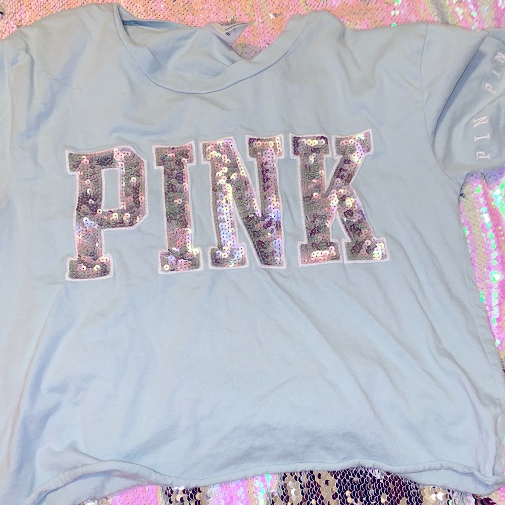 PINK Sequin Logo t-shirt